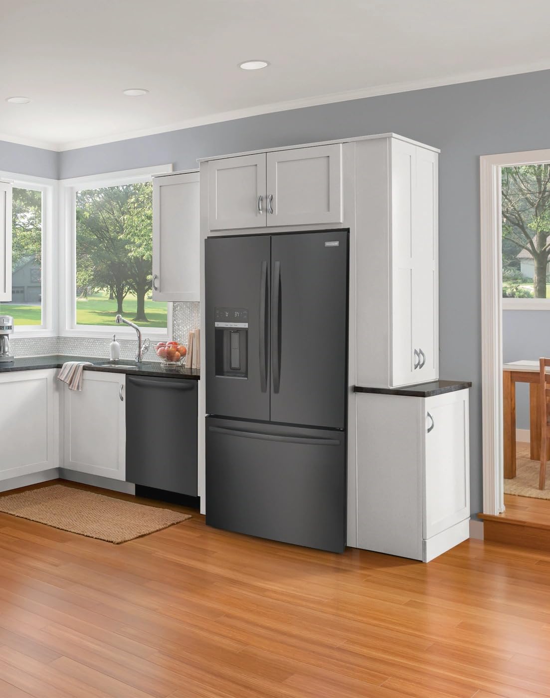 Frigidaire Frfs2823a 36 Inch Wide 27.8 Cu. Ft. French Door Refrigerator With External Ice And Water Dispenser - Black Stainless Steel on Fridge.com - View 5