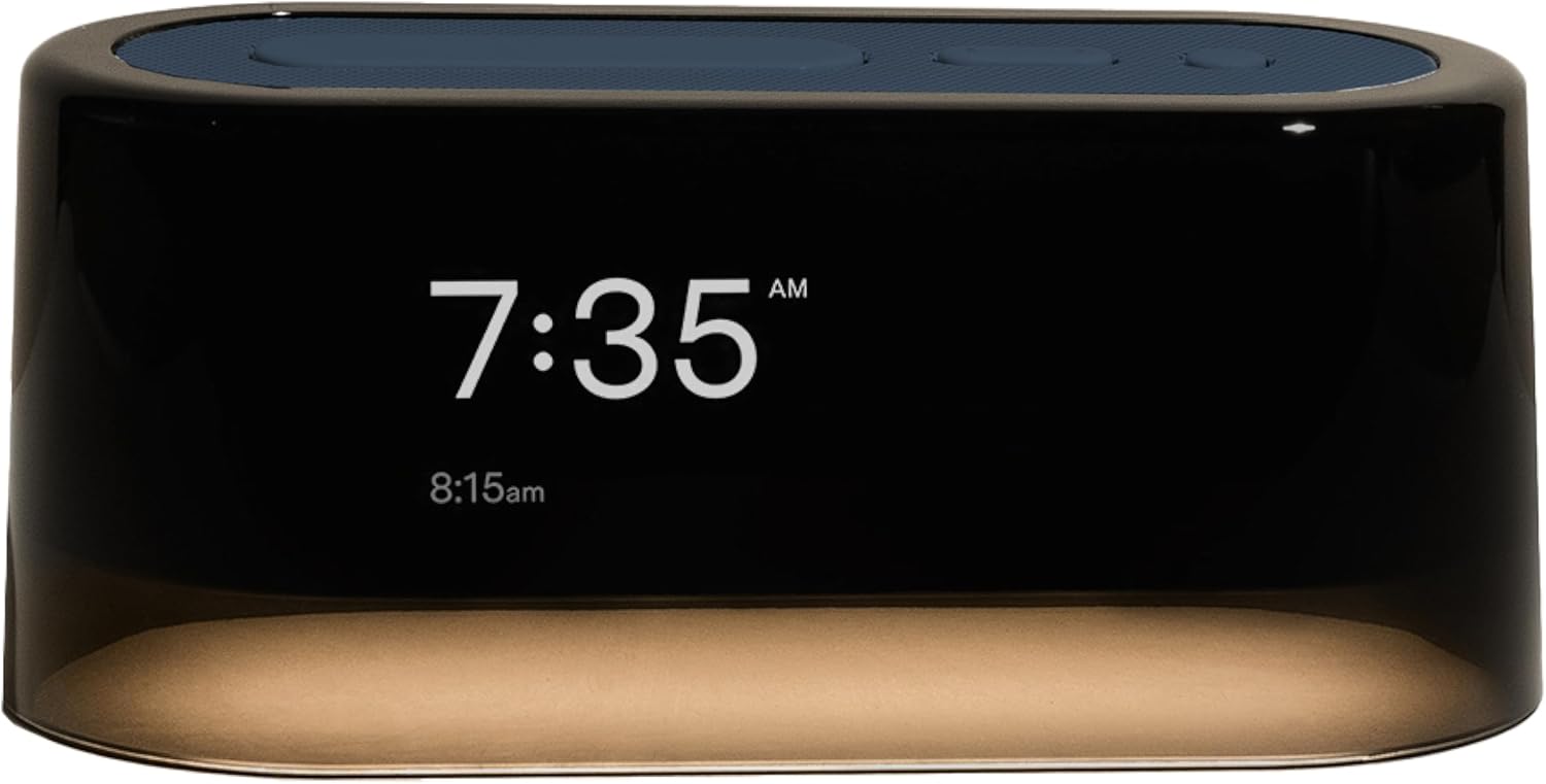 Loftie Alarm Clock with Sound Machine – Good Alarm Clock with Mild, White Noise, Bluetooth Speaker, Evening Mild Sound Machine, 100+ Sounds, Blackout Mode, No WiFi Mode, Elective Subscription – Denim