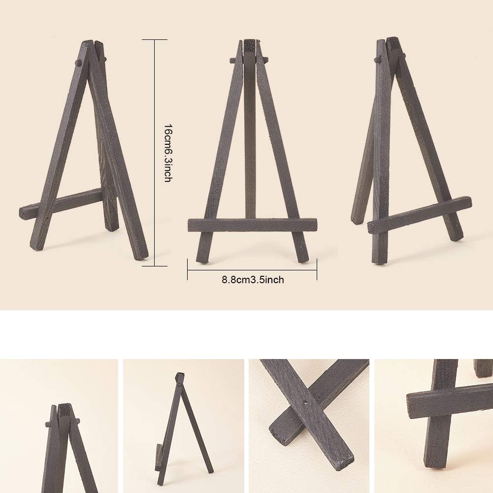 WANDIC Mini Caballete de exhibición de Madera, 15 pcs Tablero Negro de la Pintura del Caballete del Arte para los niños Artista Adultos Estudiantes Exhibición de la Sala de Clase