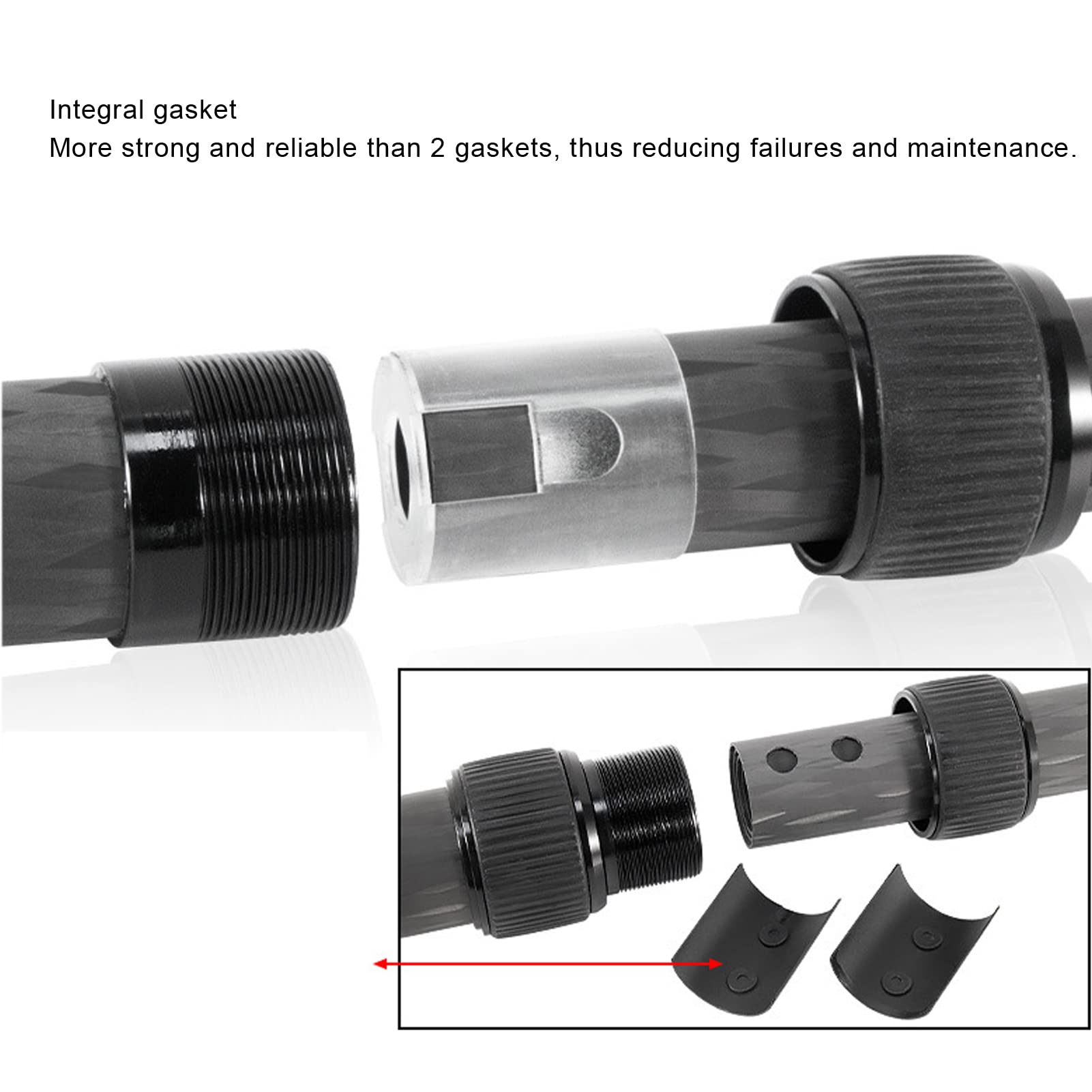 Andoer Barre D'extension Réglable En Fibre De Carbone Selfie Stick 3 M