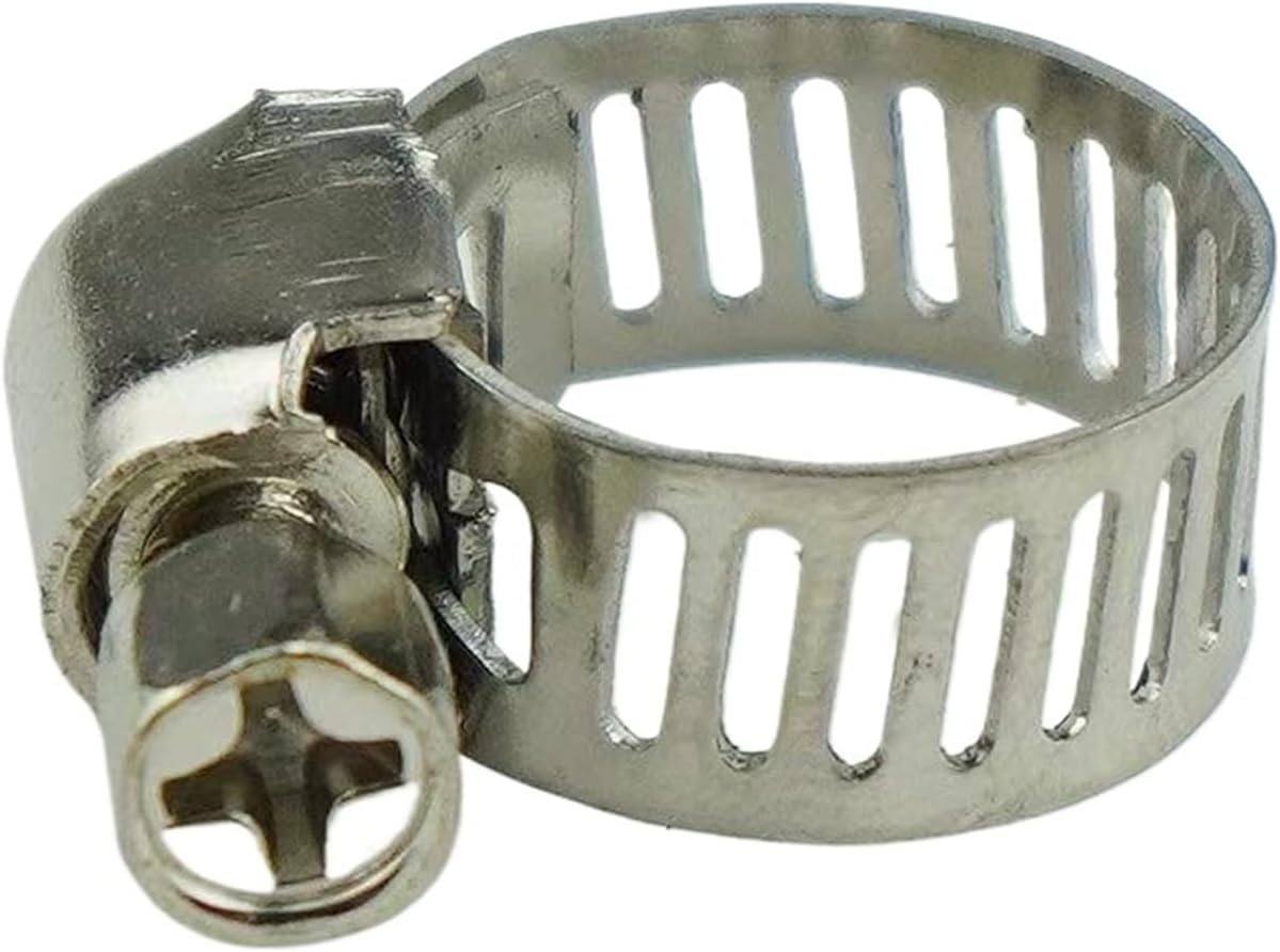 Adjustable Stainless Steel Screw Band Hose Clamps Car Fuel Tube Pipe Clamps Worm Gear Plier Tools Faucet Water Pipes Fasteners(10pcs 16-25mm)