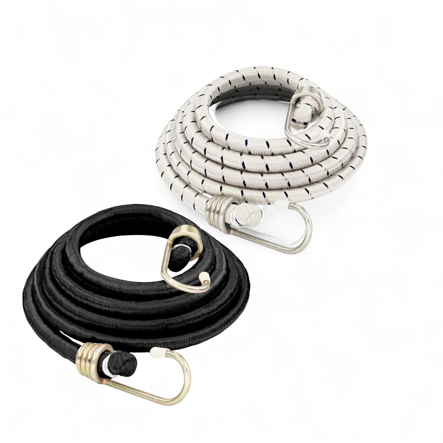 BACK BOON 2Pc Super Strong Thick Elastic Rope with Hook | 10mm Dia, 6 Feet Length, Stretched Up to 10 Feet | Stretchable Rope for Clothes Drying, Luggage Tying for Bikers, Bungee Cord, Bike Rope
