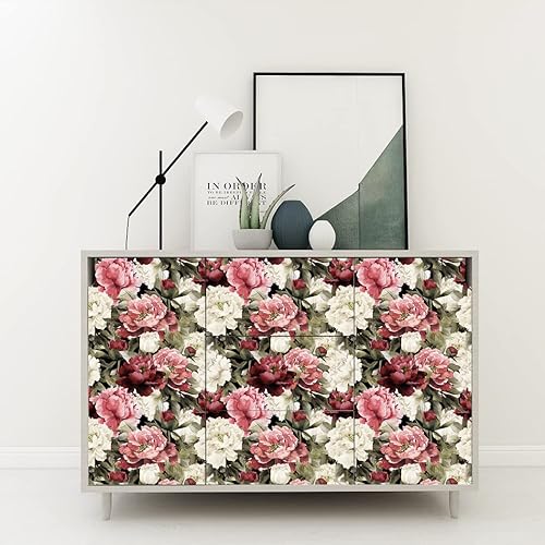 Miniatura 2 de Papel tapiz de vinilo con diseño de flores retro para despegar y pegar, papel de contacto autoadhesivo para estantes, encimera, dormitorio,