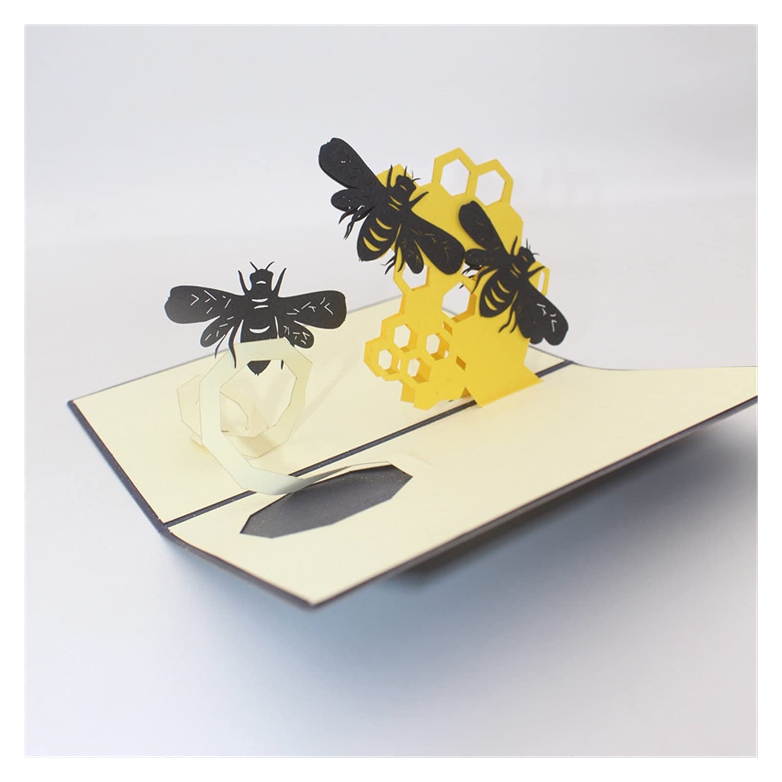 Kartki z życzeniami 3D ręcznie robione komiksowe lęgowe pszczoły papierowe zaproszenie kartki okolicznościowe z kopertą Dzień Dziecka urodziny przyjęcie kreatywny prezent pokaż swoją szczerość karty podarunkowe (rozmiar: 6 szt.)