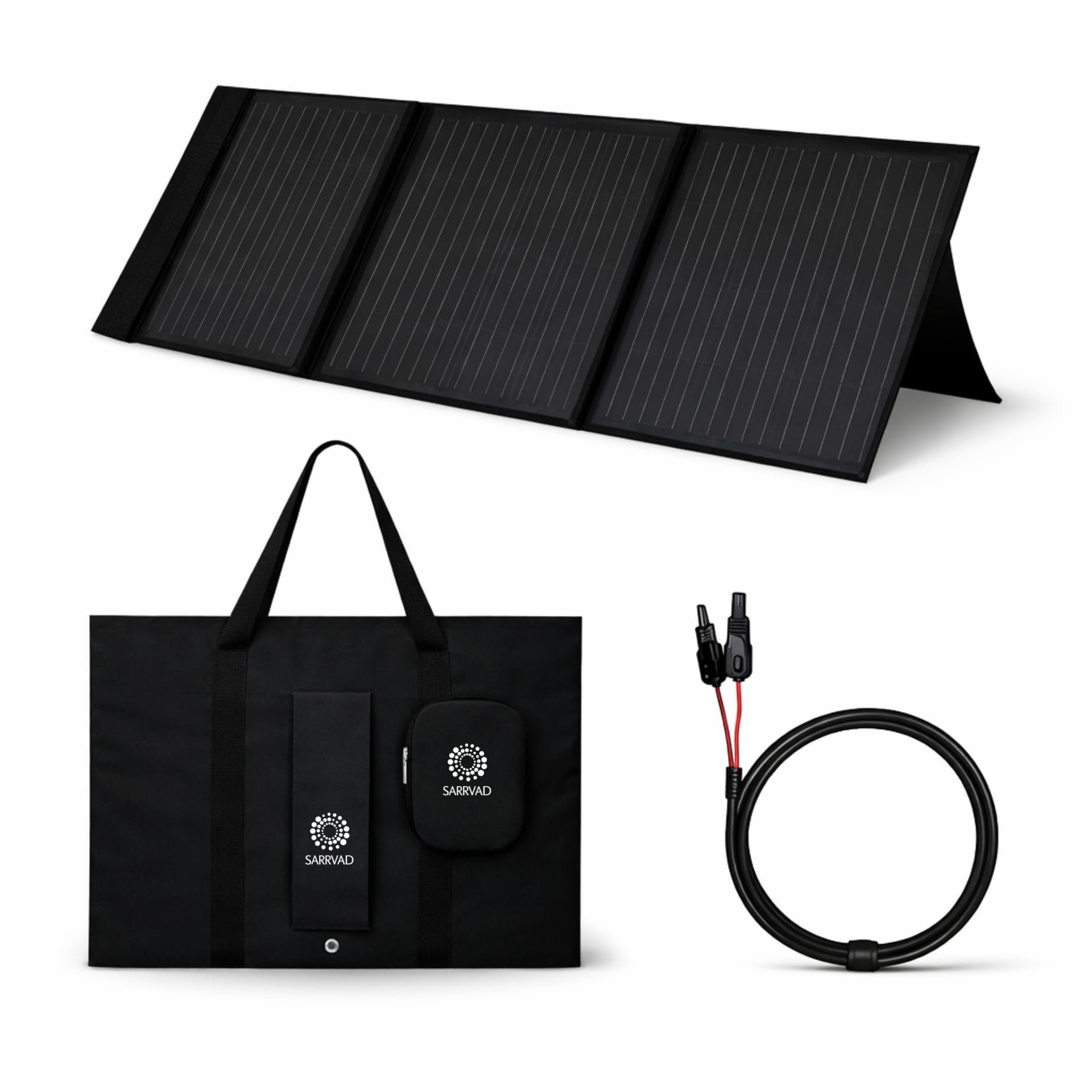 200W Portable Solar Panel for Power Station, Foldable Solar Charger with 3 Kickstands, Dust Proof Solar Panel MC4 DC Output for Outdoor Use-image-17