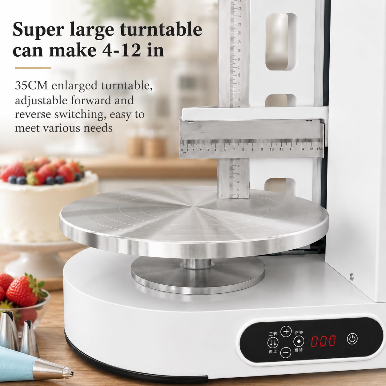Máquina de decoración de pasteles para tartas de 4 a 12 pulgadas, herramienta esparcidora de crema de mantequilla para alisar, cubrir y raspar glaseado, suministro ideal para hornear para decoración