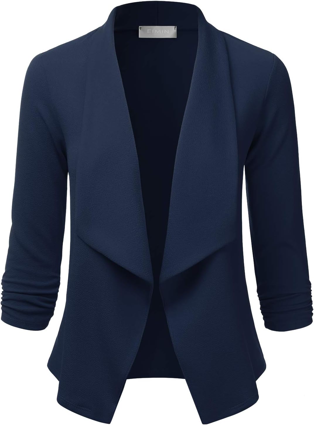 Women's 3/4 Sleeve Blazer Open Front Office Work Cardigan Jacket (S-3XL)