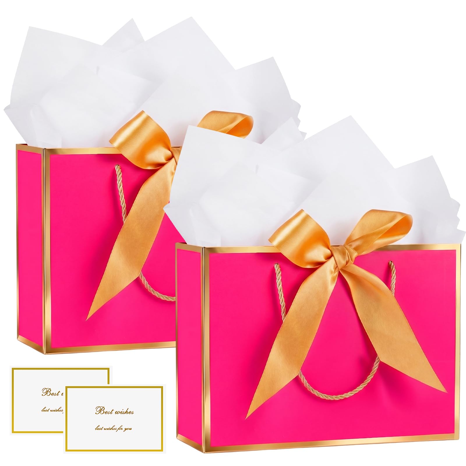 Mifferer Geschenktüten, 2 Stück Papier Geschenktüten mit Tas
