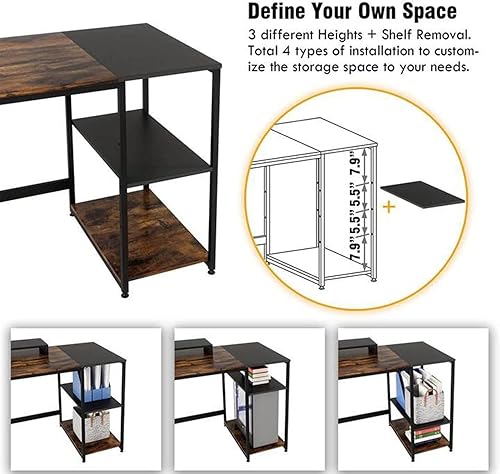 Miniatura 6 de Escritorio con estante de almacenamiento  Nost Host Soporte de escritorio para monitor de computadora con gancho para auriculares incluido