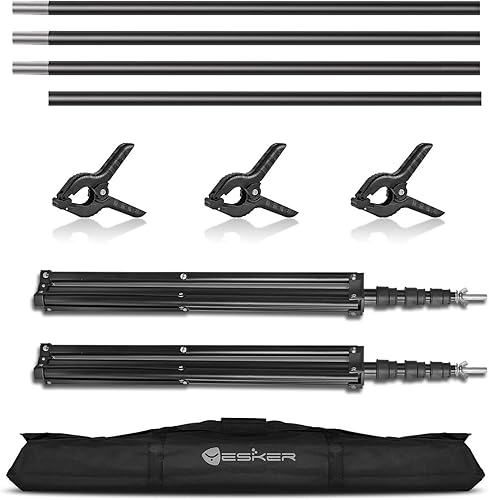 Miniatura 7 de Yesker Kit de sistema de soporte de fondo de 8.5 x 10 pies, soporte de fondo ajustable para sesión de fotos, fiestas, bodas con bolsa de transporte