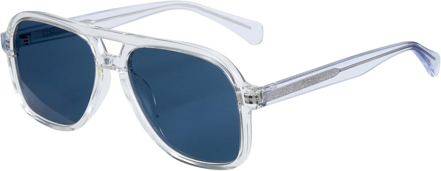 Cyxus Oversized Aviator Sunglasses for Women Men Acetate Frame Polarized Lens UV Protection for Outdoor P1581