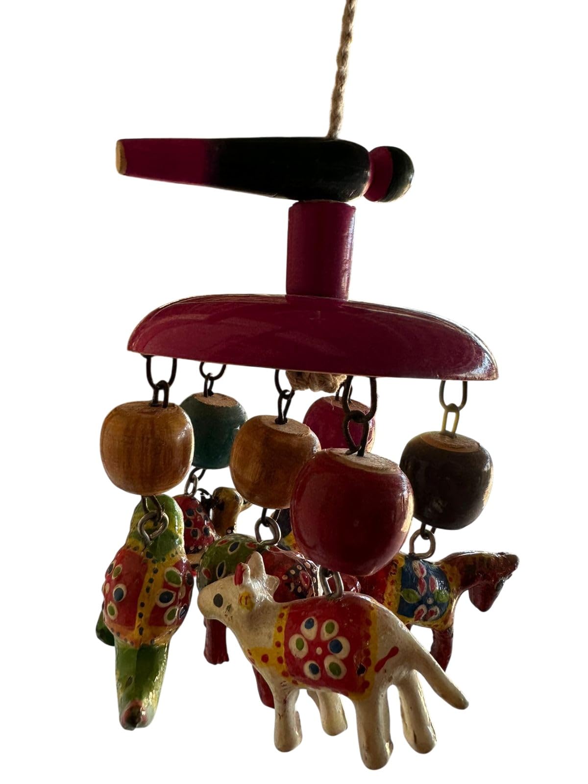 Wooden Hanging Toys for New Born Baby Ganpati Theam Rattle Crinkle Squeaky Toy Car Seat Stroller Toys Cradle/jhula/parna/Swing Hanging Toy for Infant Babies-picture-18