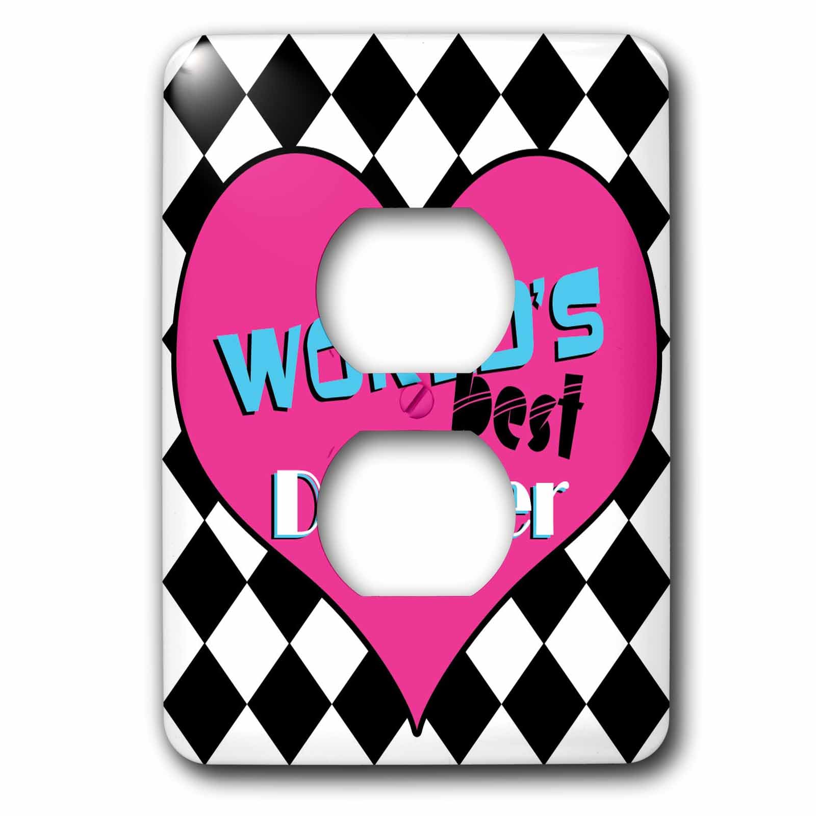 Coque de prise double 3drose LSP_10848_6 plaque de finition électrique World's Best Daughter