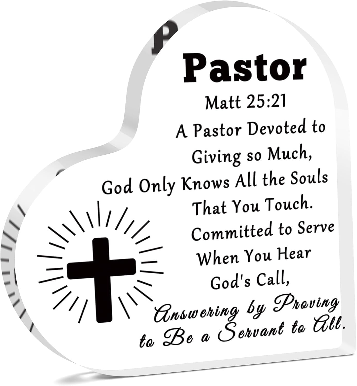 Appreciation Gifts Acrylic Plaque Thank You Gifts for Pastor Preacher Priest Religious Christian Gift Christmas Birthday Retirement for Pastor Catholicism Coworker Friends Desk Sign 6 x 6 inch