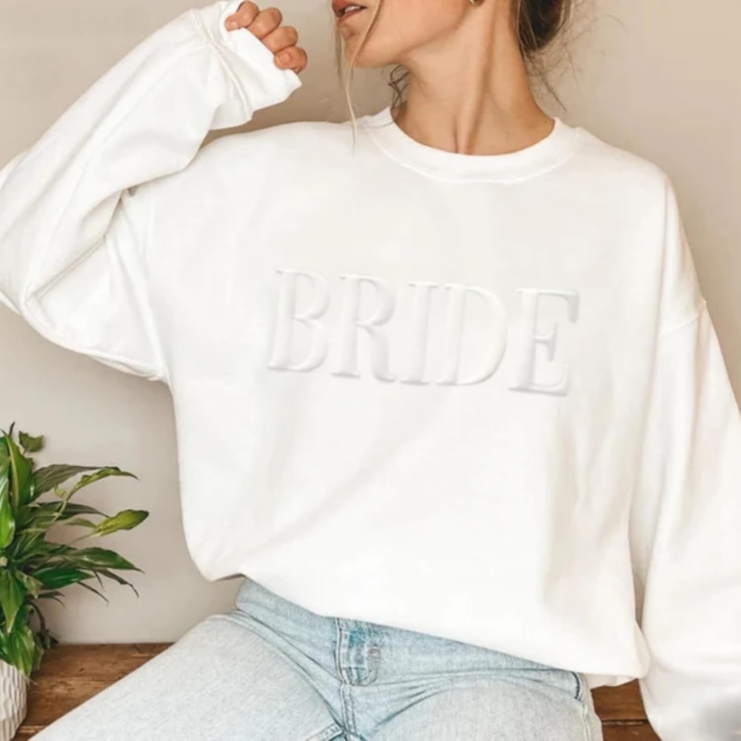 Bride Sweatshirt,Engagement Gift-Bride Crewneck Sweatshirt,Wedding Gift,Made With Puff Craft - Image 8