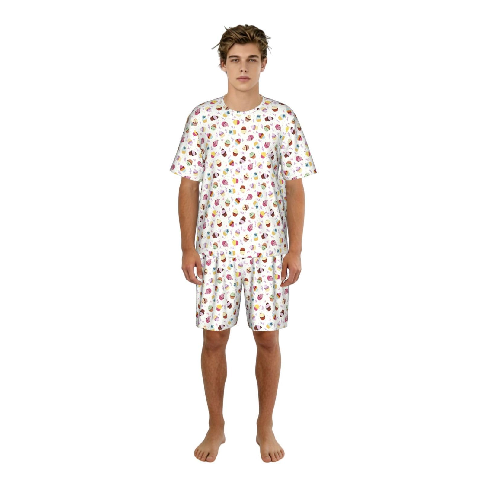 Pyjama short homme extensible et doux imprimé cupcakes - 8
