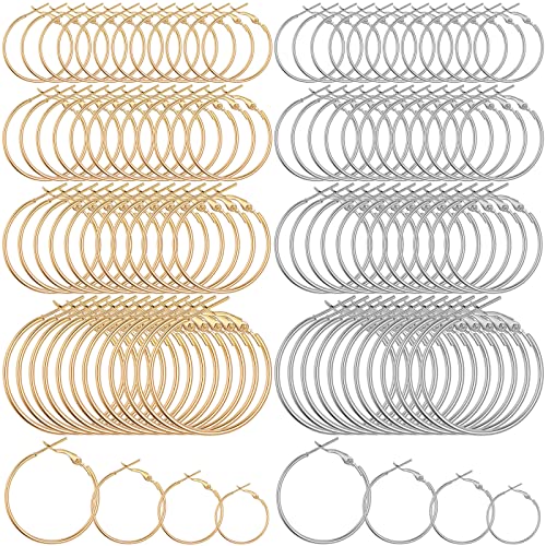 96 Stück Ohrring Creolen Gold Groß für Schmuckherstellung Offene Perlen...