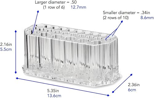 Miniatura 5 de byAlegory - Organizador de brochas de maquillaje acrílico  Almacenamiento de cosméticos para 26 espacios (transparente)