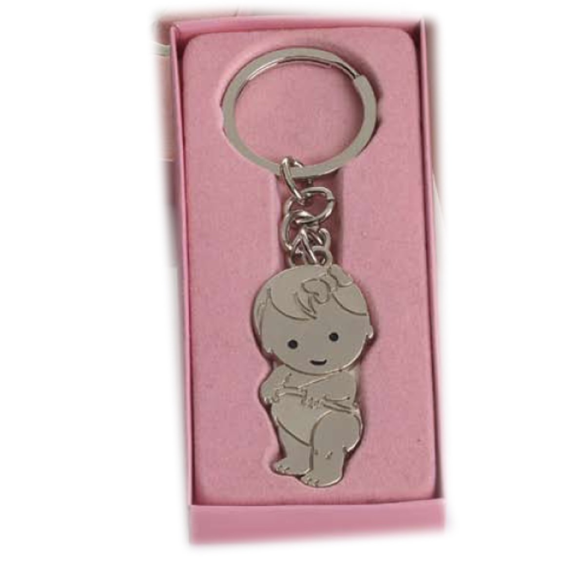 Llavero bebe niña pañal para bautizo. PERSONALIZADO. Pack 12 unid