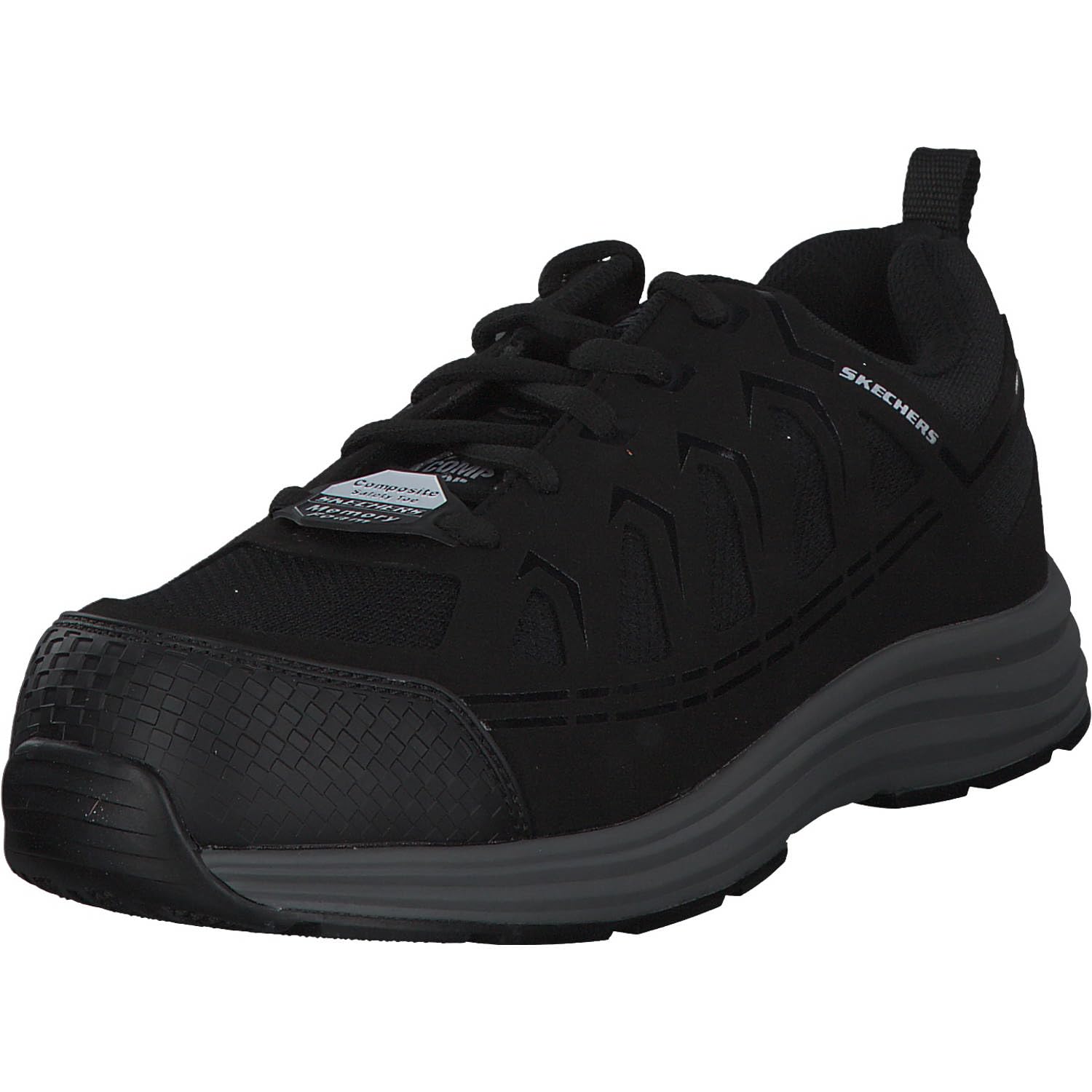 Skechers Men's Malad Ii Work Shoes, Black Textile/Synthetic, 10.5 UK