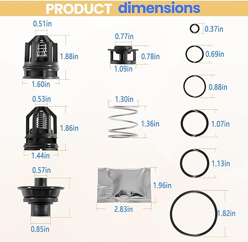Miniatura 7 de RK34-375 - Kit de reparación completo para repuesto para modelos Zurn Wilkins 375, 375XL, 375ST, compatible con kit de piezas internas de prevención