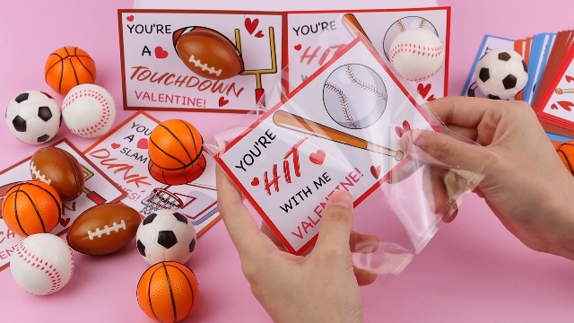 Amazon.com: 28 Pack Kid Valenitnes Day Cards with Sports Ball
