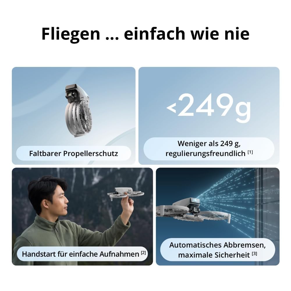 DJI Flip Bundle (RC 2 Fernsteuerung mit Bildschirm), 4K-Kameradrohne, Mini-Drohne, < 249 g, Drohne mit Follow Me Funktion, 13 km Videoübertragung, Handstart, mit Kartenleser, Speicherkarte