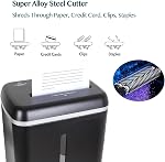 WOLVERINE 8-Sheet Super Micro Cut High Security Level P-5 Ultra Quiet Paper/Credit Card Home Office Shredder with 4.5 gallons Pullout Waste Bin SD9101 (Black)