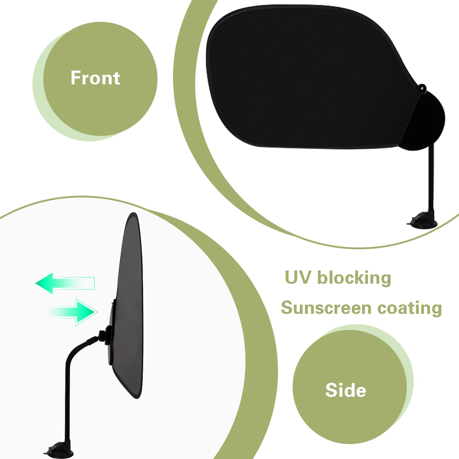 Visière pour Ordinateur Portable avec Clip et Ventouse, Pare Soleil Voiture,Flexible & Pliable Pare-Soleil pour Ordinateur,pour réduire l'intensité de la lumière du Soleil,58x36 cm