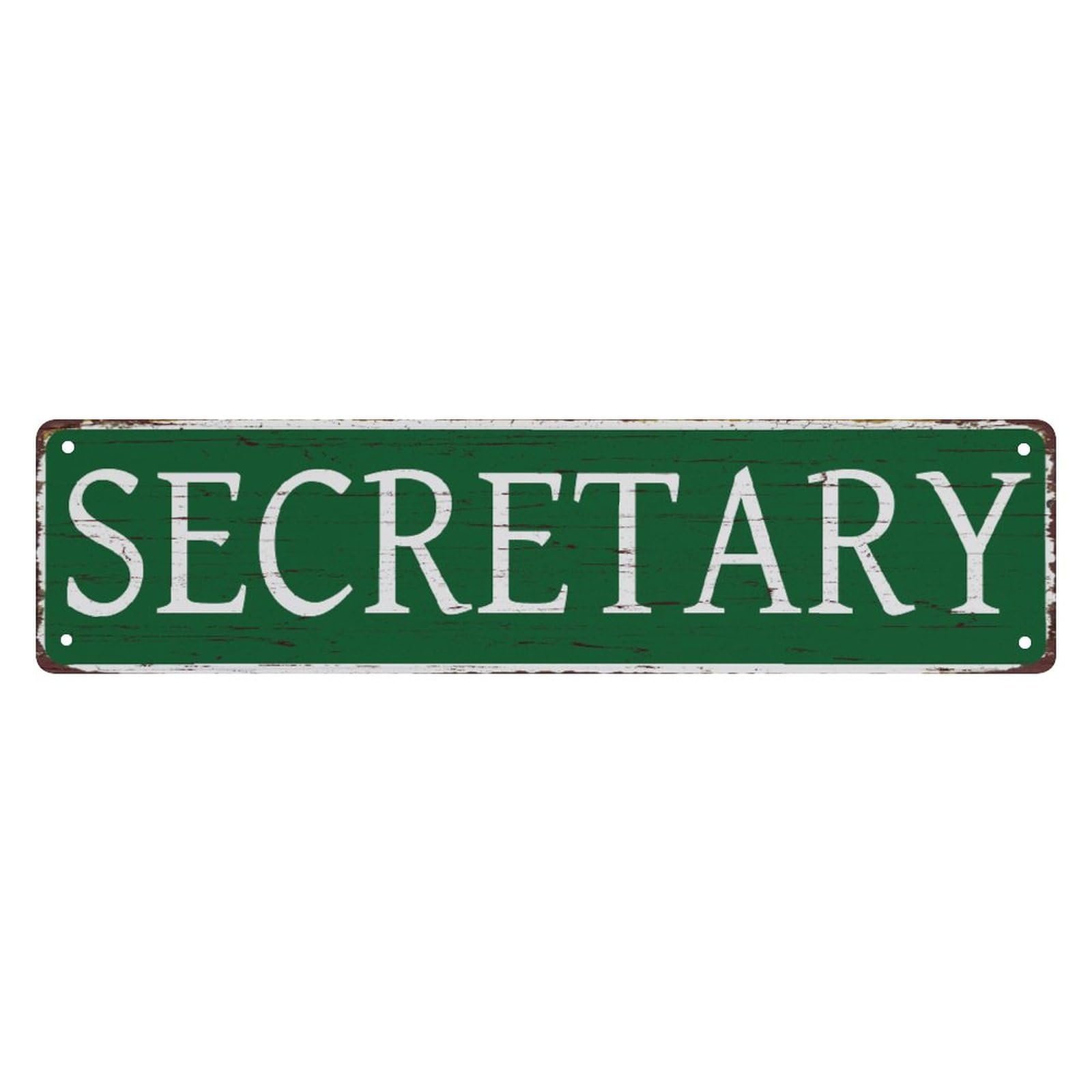 peiyeety Vintage Metal Tin Sign Decorative Wall Art Secretary Themed Sign, Rustic Style, Durable Waterproof Rustproof, For Home, Office Decor, Business, Easy To Mount, 4x16 Inch