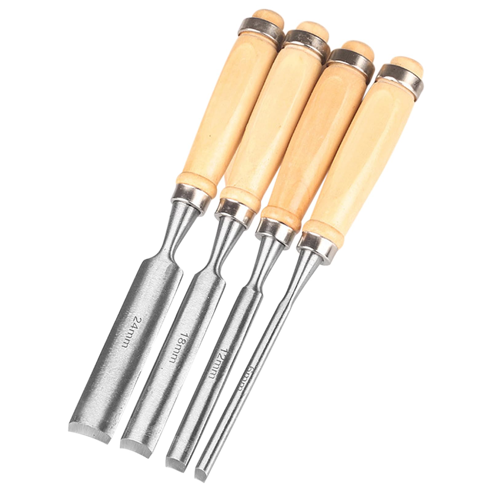 HSS 4pcs Juego De Torneado De Cincel De Torno De Madera Herramientas De Torneado,Juego de Gubias para Tallar Madera 8mm/12mm/18mm/24mm,para Principiantes y Profesionales