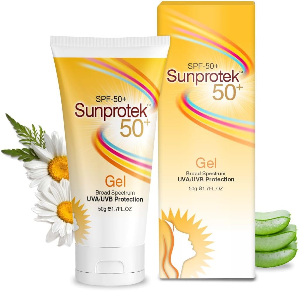 Sunprotek Sunscreen Gel SPF 30 PA+++ | Hydrating, Lightweight & Non-Greasy | No White Cast | Broad Spectrum UVA UVB | Clinically Tested | 50 g