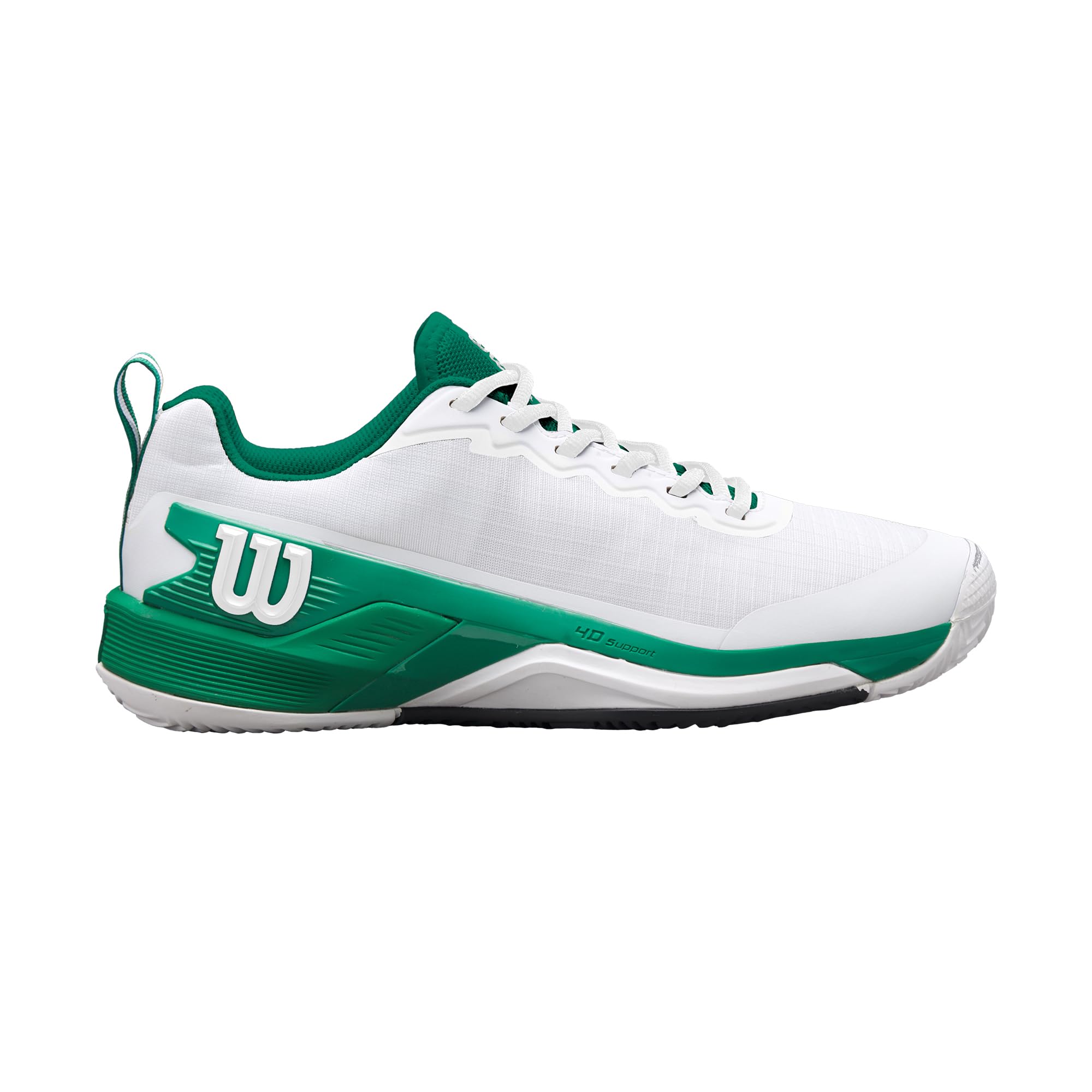 Wilson Rush Pro 4.5 Clay Men's Tennis Shoes, Made with Breathable Mesh, Provides Exceptional Support and Abrasion Resistance, with Lightweight Cushioning, Colour: White/Bosphorus/Black, Size: 13.5