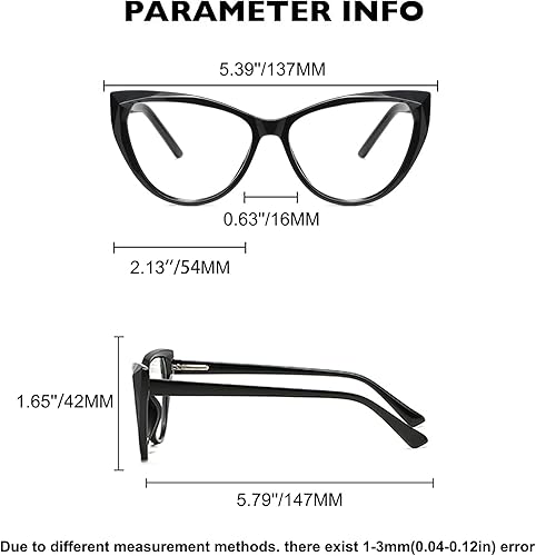 Miniatura 5 de QECEPEI Gafas de luz azul Cateye - Lentes falsos para mujer, antifatiga ocular, lentes transparentes