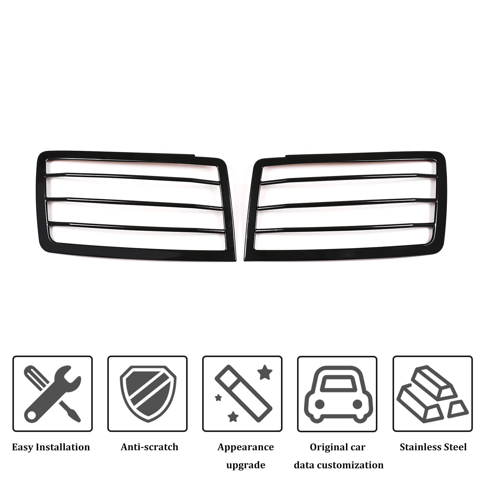 Metalen auto koplamp mistlamp lampenkap bescherming net cover voor Land Rover Defender 90 110 2020-2022 (koplamp type C