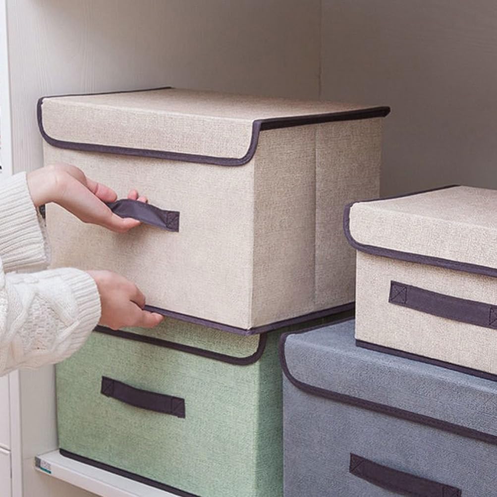 Cabilock 3sets Foldable Storage Bins with Lid Clothes Organizer for Closet Home Storage Stylish Containers off