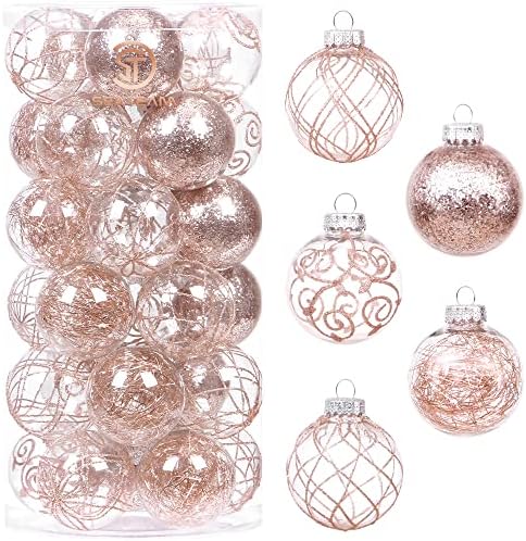 Sea Team - Juego de Adornos de Bolas de Navidad de Plástico Trans...