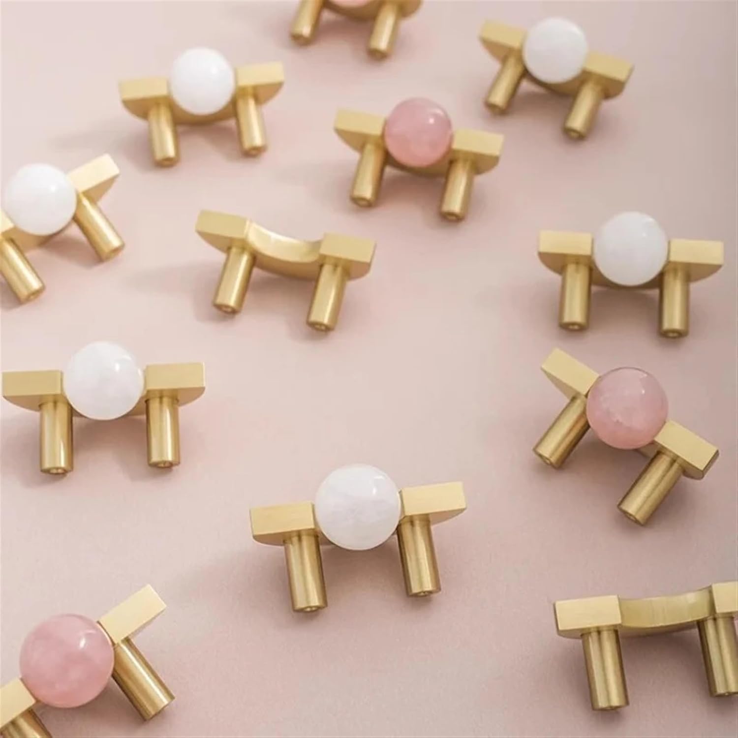 Solid Brass Cupboard Handle and Knobs Dresser Drawer Pull Natural Crystal Bathroom Cabinet Handle Knobs and Pulls Drawer Pulls 1Pcs (Color : Brass White Crystal)