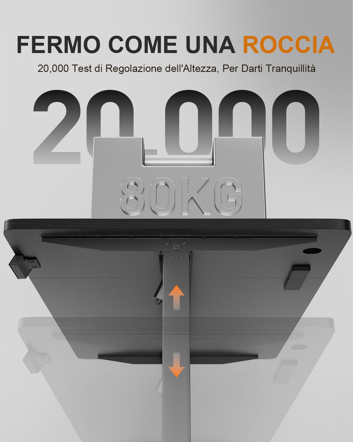HLFURNIEU Scrivania Regolabile in Altezza, 120 x 60 cm, Scrivania Motorizzata, con Prese, Porte USB, 3 Controlli Memoria, Standing Desk Nero