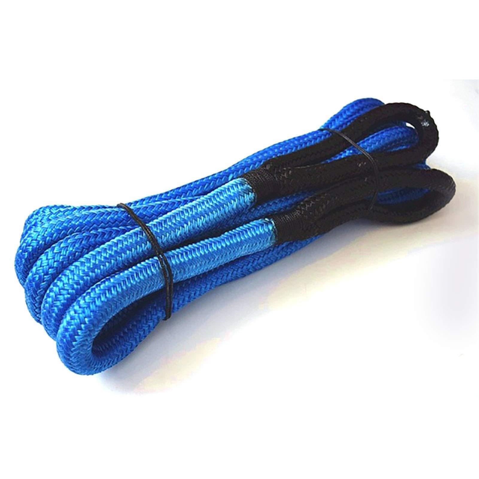 Winch Rope, Kinetic Rope,Recovery Rope,Double Braided Nylon Energy Rope(19mm 9m Blue)