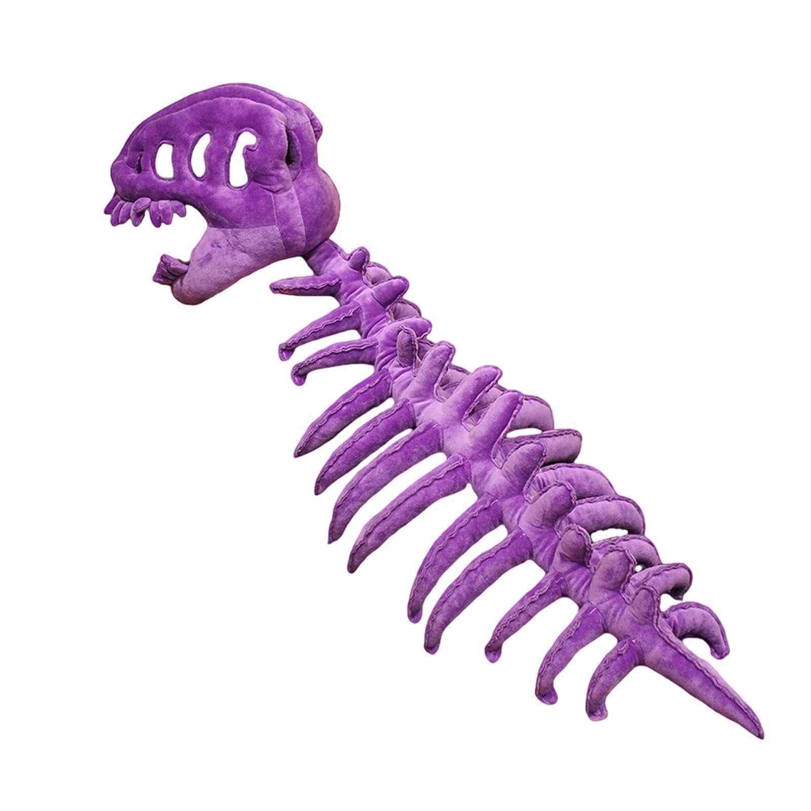 Realistic Skeleton Dinosaur Costume Set, plushie Dinosaur Skull Headpiece and Spine Costume, Halloween Cosplay Skeleton Props, gifts for Adults and Children (Purple Adult Size) โ image 1