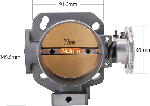 Miniatura 2 de Cuerpo del acelerador de aluminio fundido de 2.835 in para RBC y PRB K-series colector de admisión