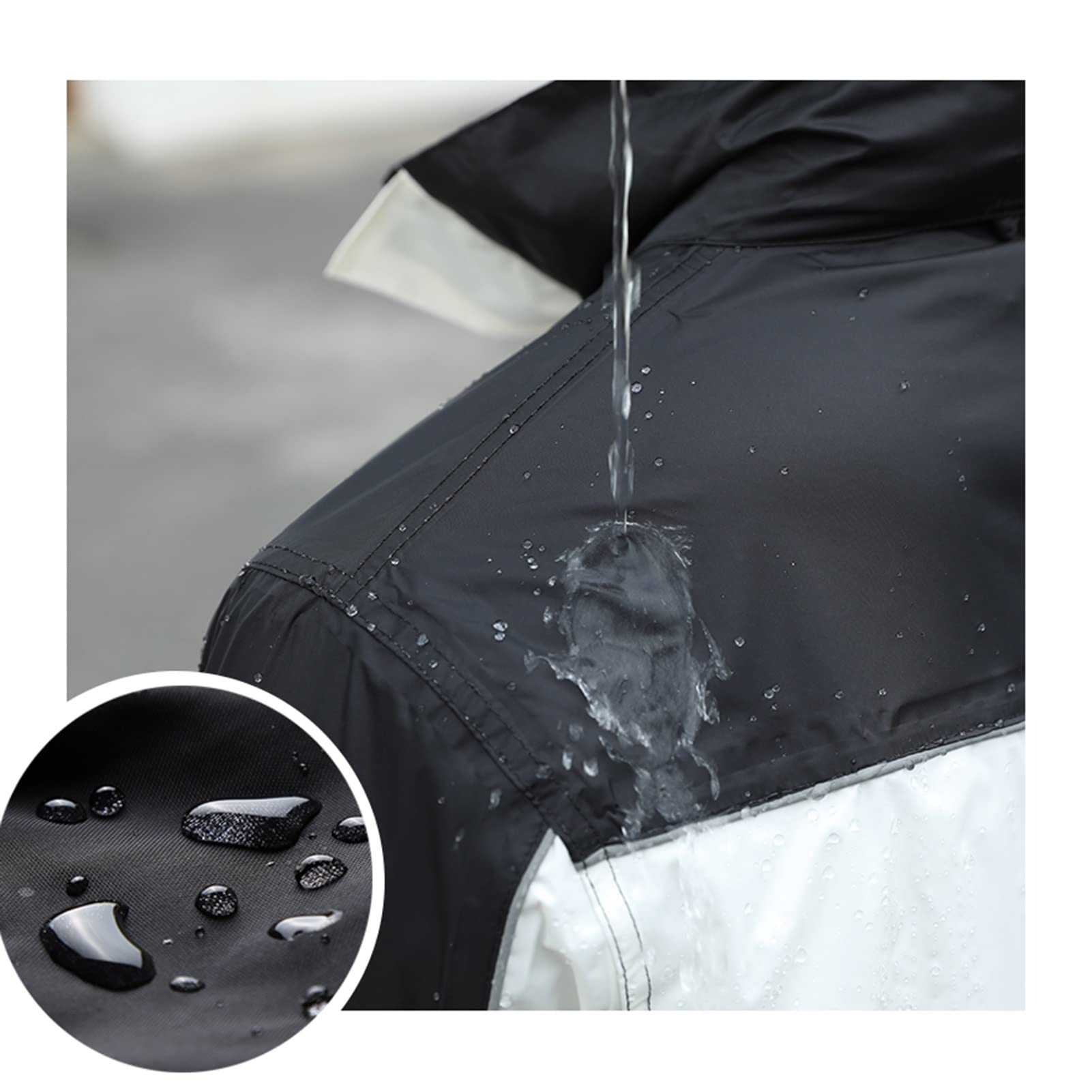Hombres Abrigo de Lluvia Impermeable (Chaqueta y Pantalones de Lluvia) Traje de Lluvia Unisex Transpirable Equipo de Lluvia a Prueba de Viento para Deportes, Senderismo, Ciclismo - Blanco