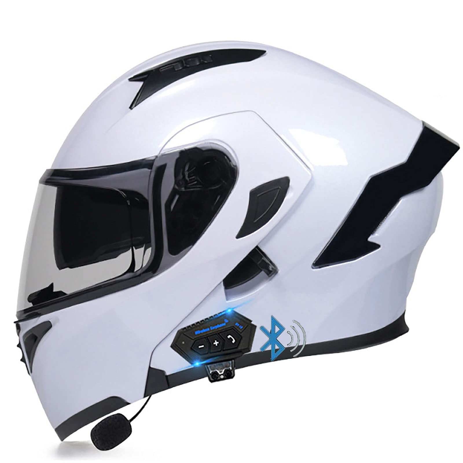 Bluetooth Integrated Motorcycle Helmet,Modular Flip Up Front Motorcycle Helmet With Double Sun Visor DOT Approved Lightweight Full Face Motorbike