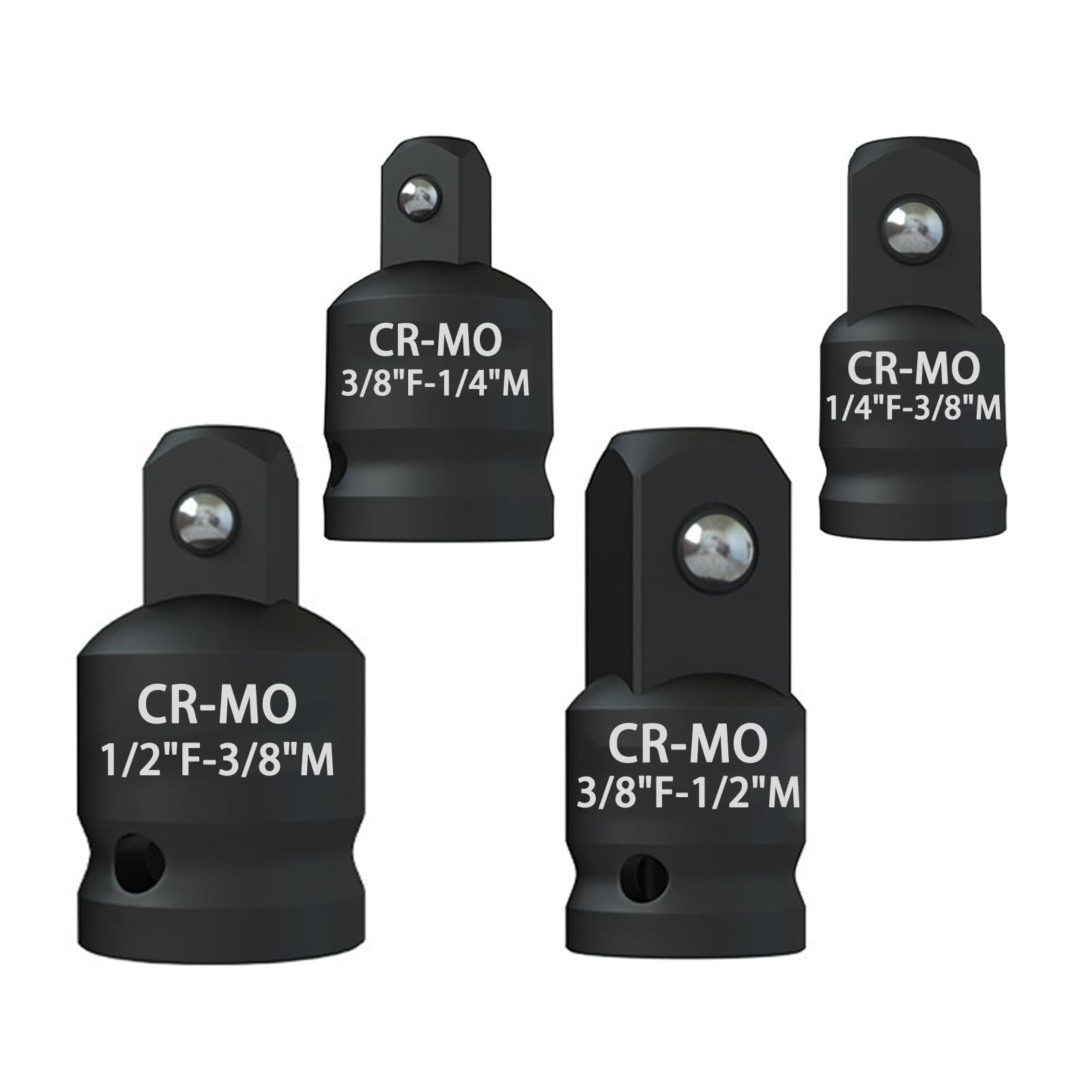 Set Adaptateurs Douilles 50 Mm – 1/4, 3/8, 1/2 Pouce | Acier Inox | Haute Résistance | Pour Clés Dynamométriques - Bricolage