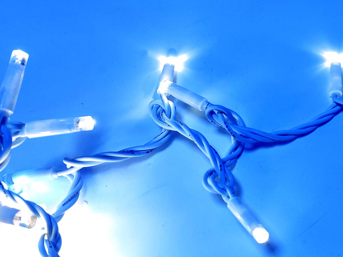 Cortina brillante Luces navideñas Profesionales al aire libre 200 Luces LED Grandes 3M X 1M Efecto cascada 20 Cortinas IP65 Extensible (Azul)