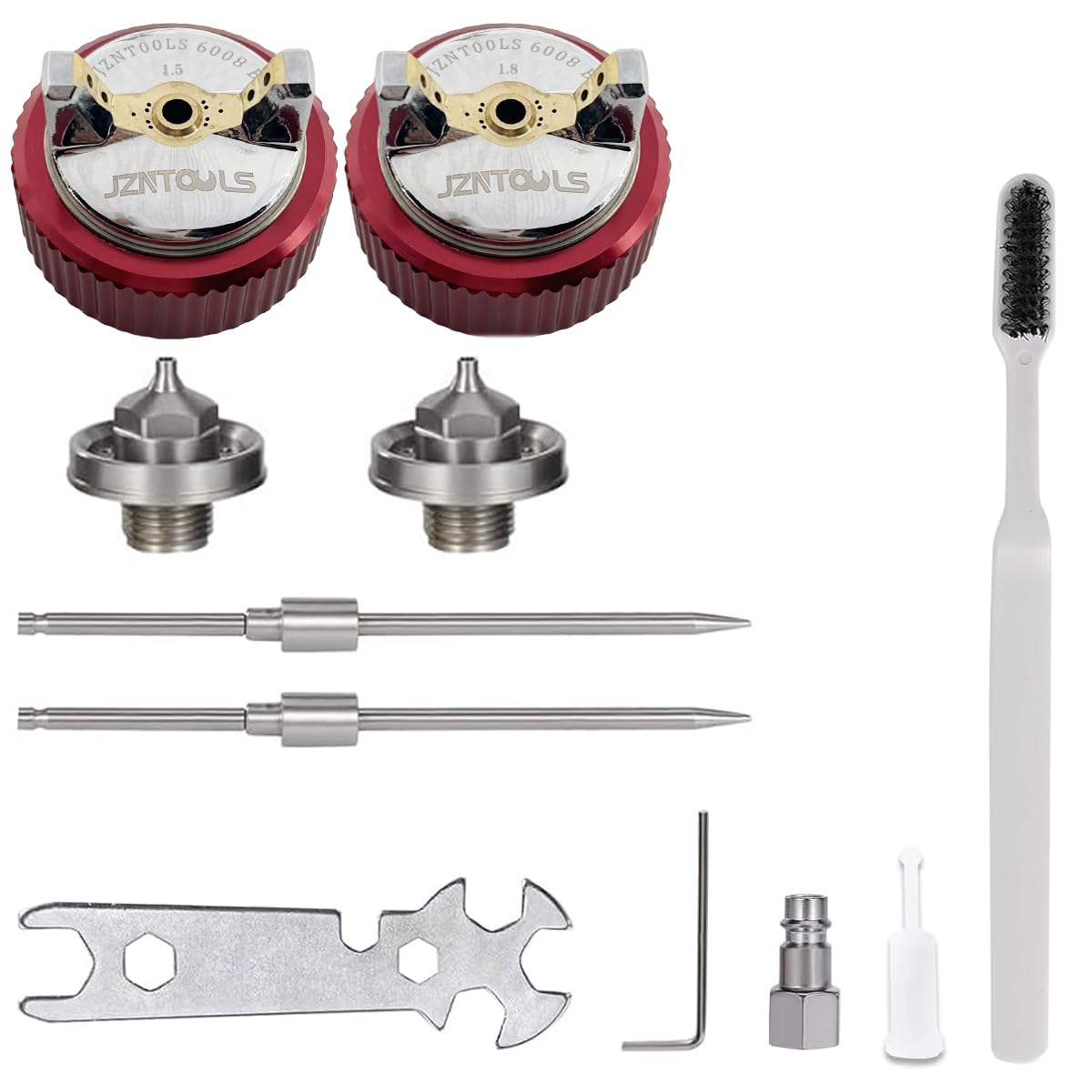 Kit de pistola pulverizadora HVLP, boquillas de pintura de acero inoxidable de 1,4 mm, 1,5 mm, 1,8 mm, taza de pintura de capacidad 600 ml, pulverizador de pintura de alimentación por gravedad