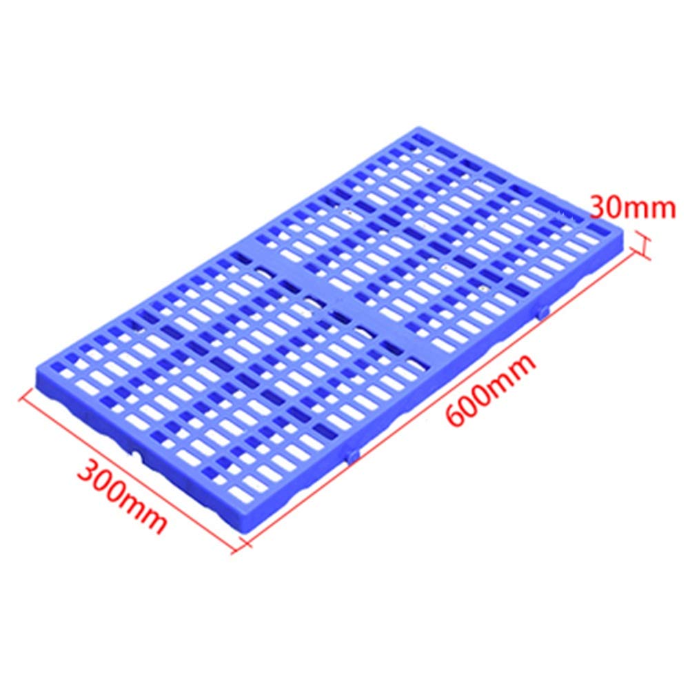 Liangjun Lot de 5 palettes en plastique bleu robuste, imperméable et modulaire pour une utilisation en intérieur et en extérieur (paquet de 5, dimensions : 60 x 30 x 3 cm)