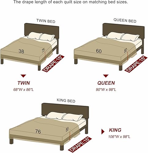 Miniatura 9 de KALOOLA Juego de edredón de retazos, tamaño Queen, 100% algodón, ligero, reversible, acolchado, con 2 fundas de almohada, juego de ropa de cama con