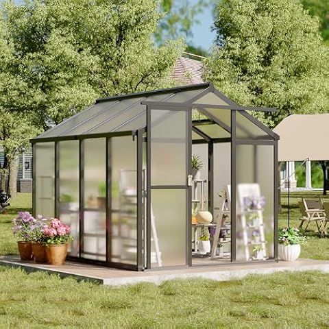 GarveeHome 6x8 Ft Polycarbonate Greenhouse Cover